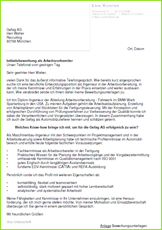 40 Inspiration Anschreiben Bewerbung Ingenieur Mit Berufserfahrung 546773 bewerbung arbeitsvorbereiter ungekuendigt berufserfahrung