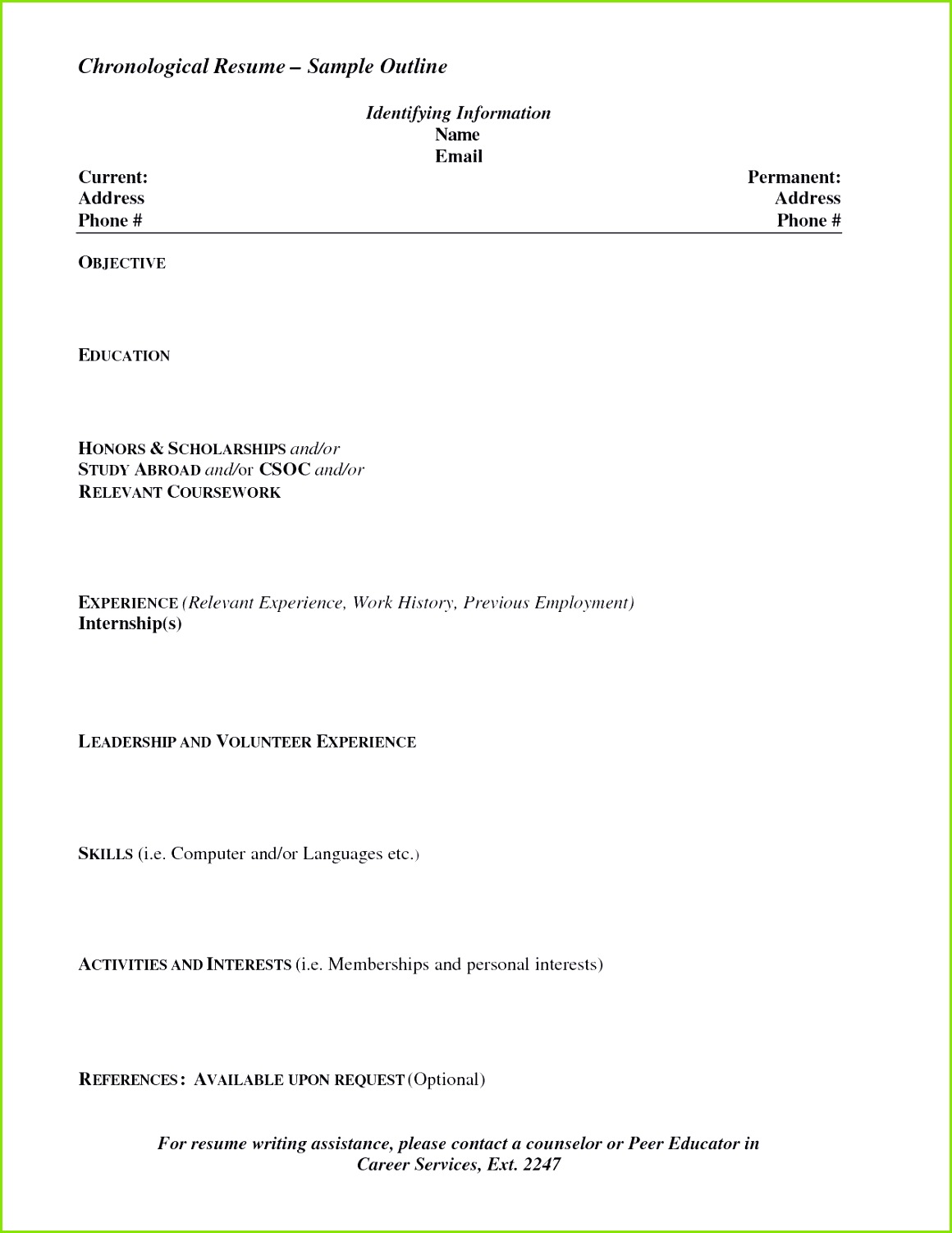 Internship Resume Template Word Lovely Resume Templates for Internships Download formatted Resume 0d