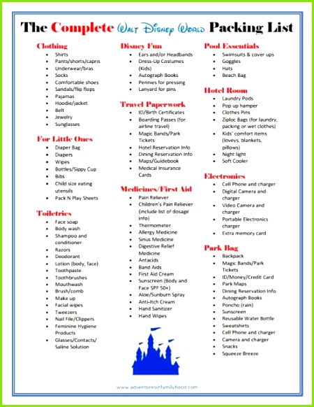 What should you pack for your Walt Disney World vacation Here s a list tips and free printable to help make your packing decisions easier