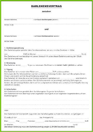 Ziemlich Einfache Darlehensvertrag Muster Zeitgenössisch Bilder