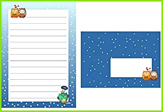 Eulen Briefpapier Set für Kinder 25 Blatt Format DIN A5 liniert
