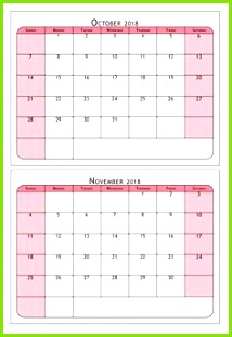 October November 2018 Calendar Free