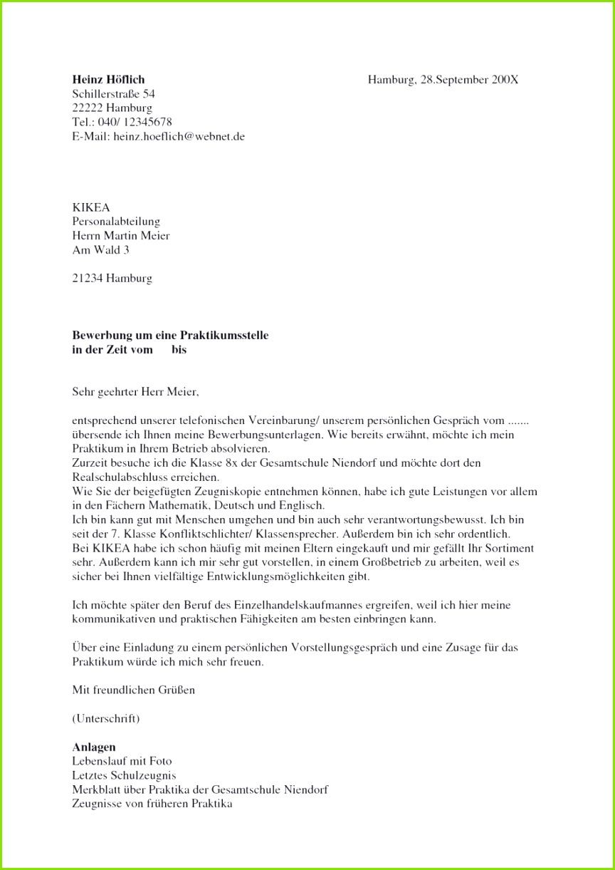 bewerbung schriftart