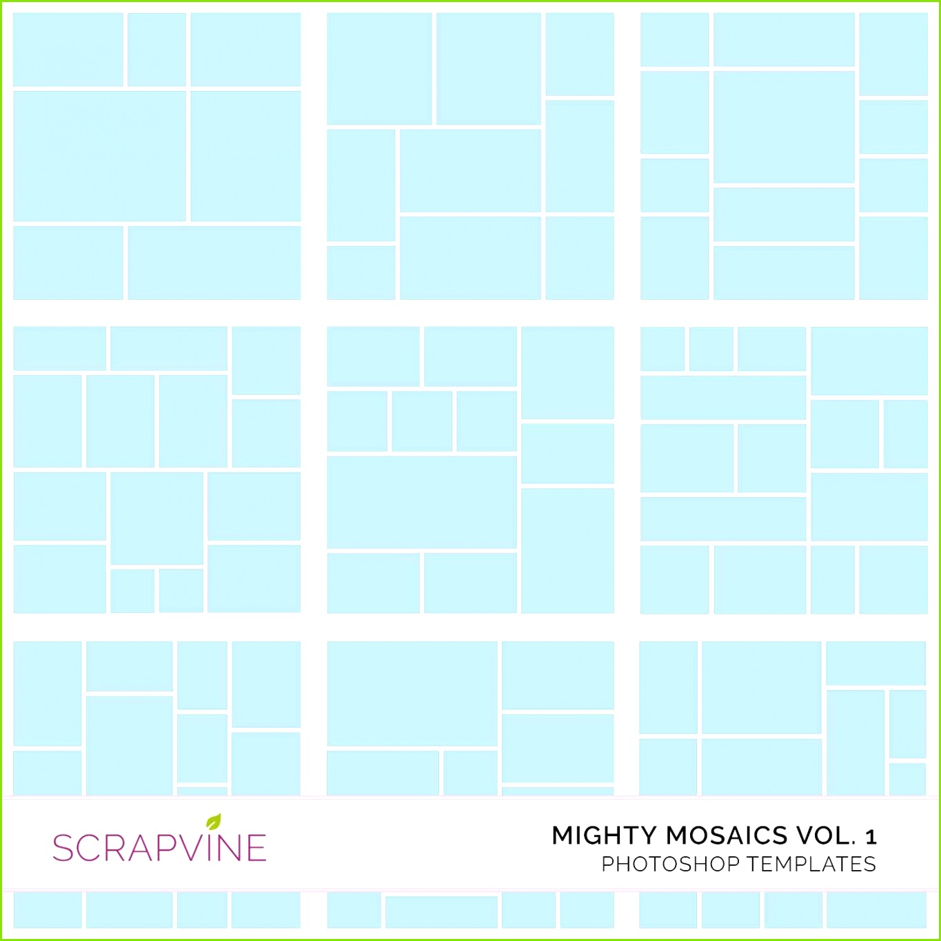 This is a set of 9 shop Templates to create quick & easy mosaic style collage pages These templates are a quick and easy way to put to her