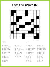 Another brain stimulating math puzzle from Puzzles to Print number crossword puzzle using addition and