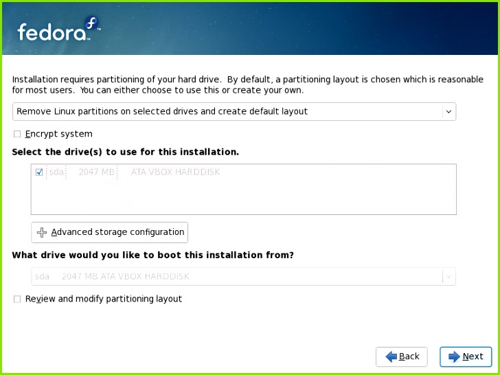 Disk Partitioning Setup