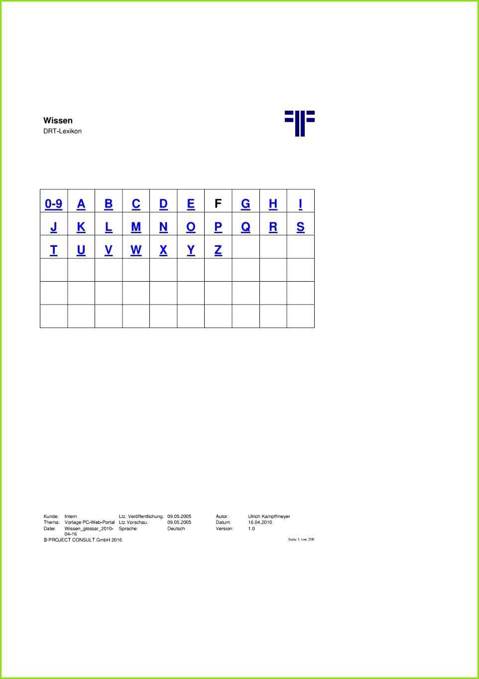 [DE] ECM Glossar Dr Ulrich Kampffmeyer PROJECT CONSULT