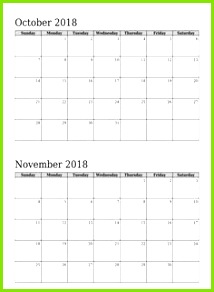 October 2018 Calendar Pdf Printable Template Free Printable Calendar Templates Blank with Holidays