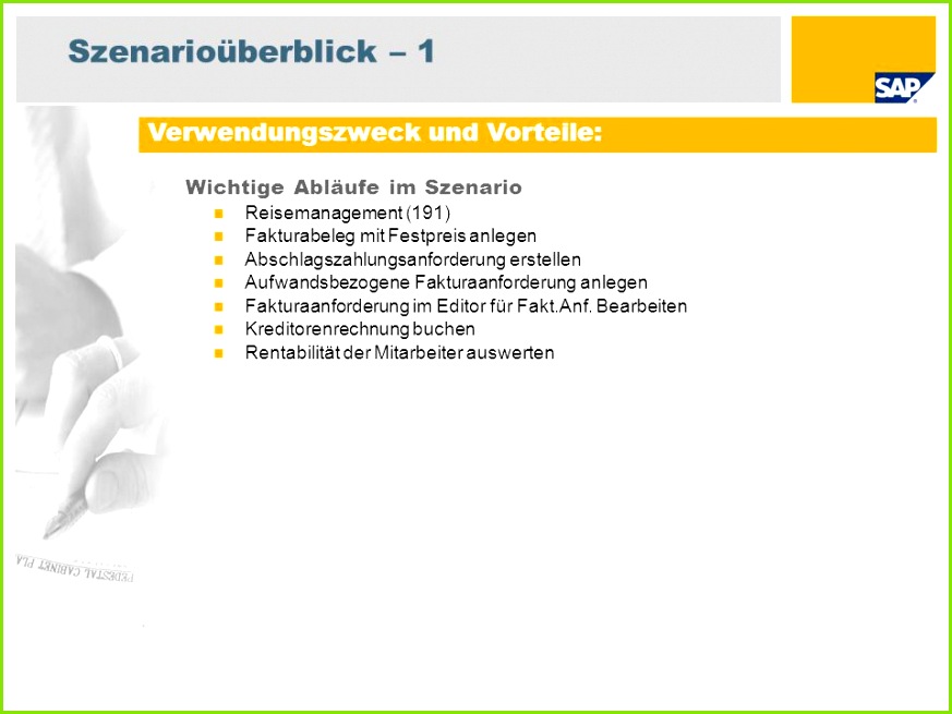 Kundenauftrag mit Festpreis und aufwandsbezogener Fakturierung SAP Best Practices for Services 873655