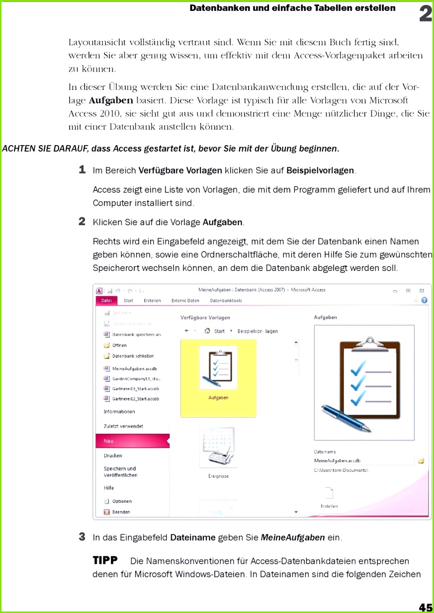 Charmant Microsoft Access 2010 Vorlagen Ideen Beispiel Business