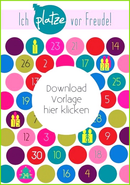 Adventskalender basteln Vorlage Freebie