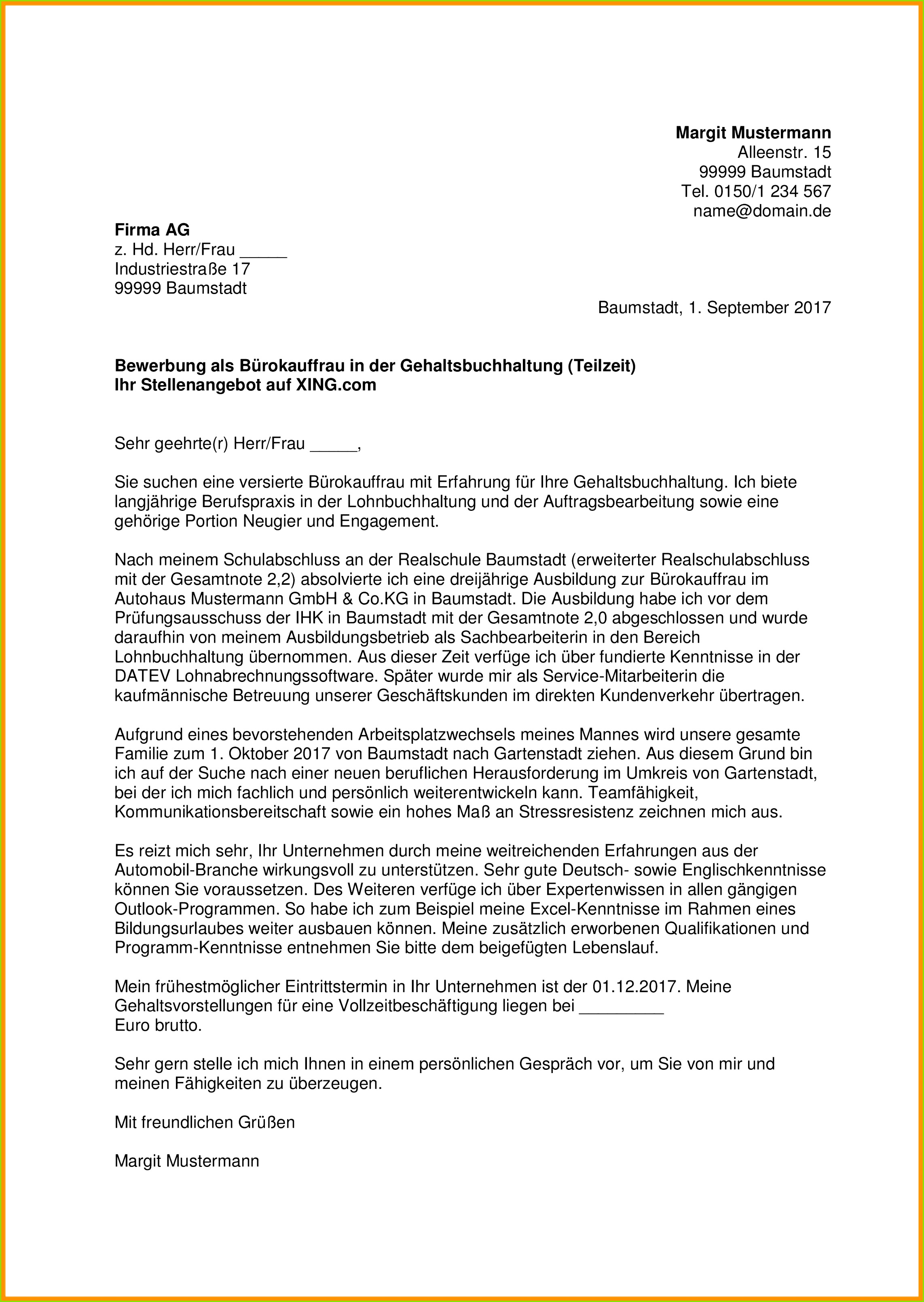 17 anschreiben muster ausbildung