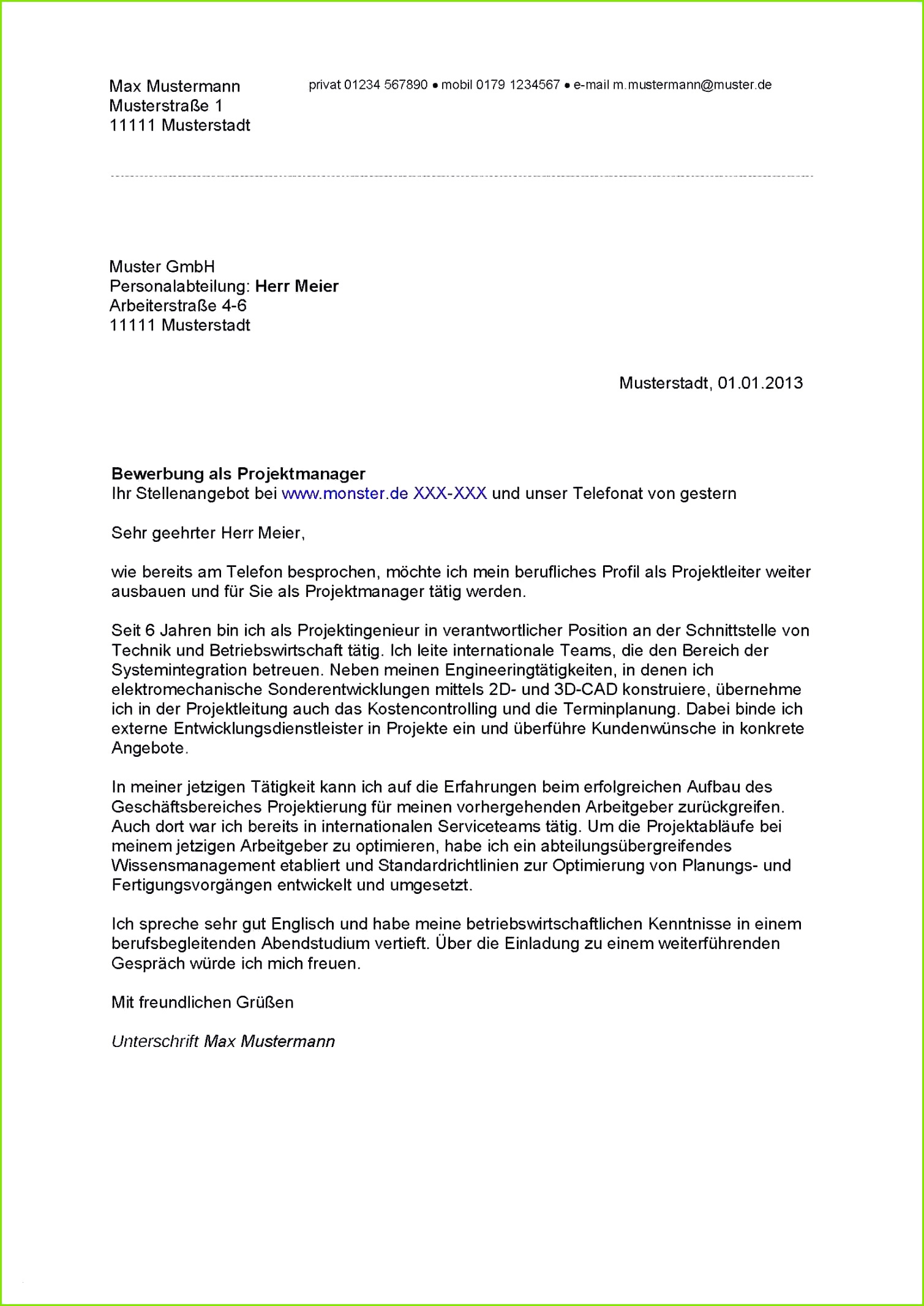 bewerbung sozialpädagoge muster