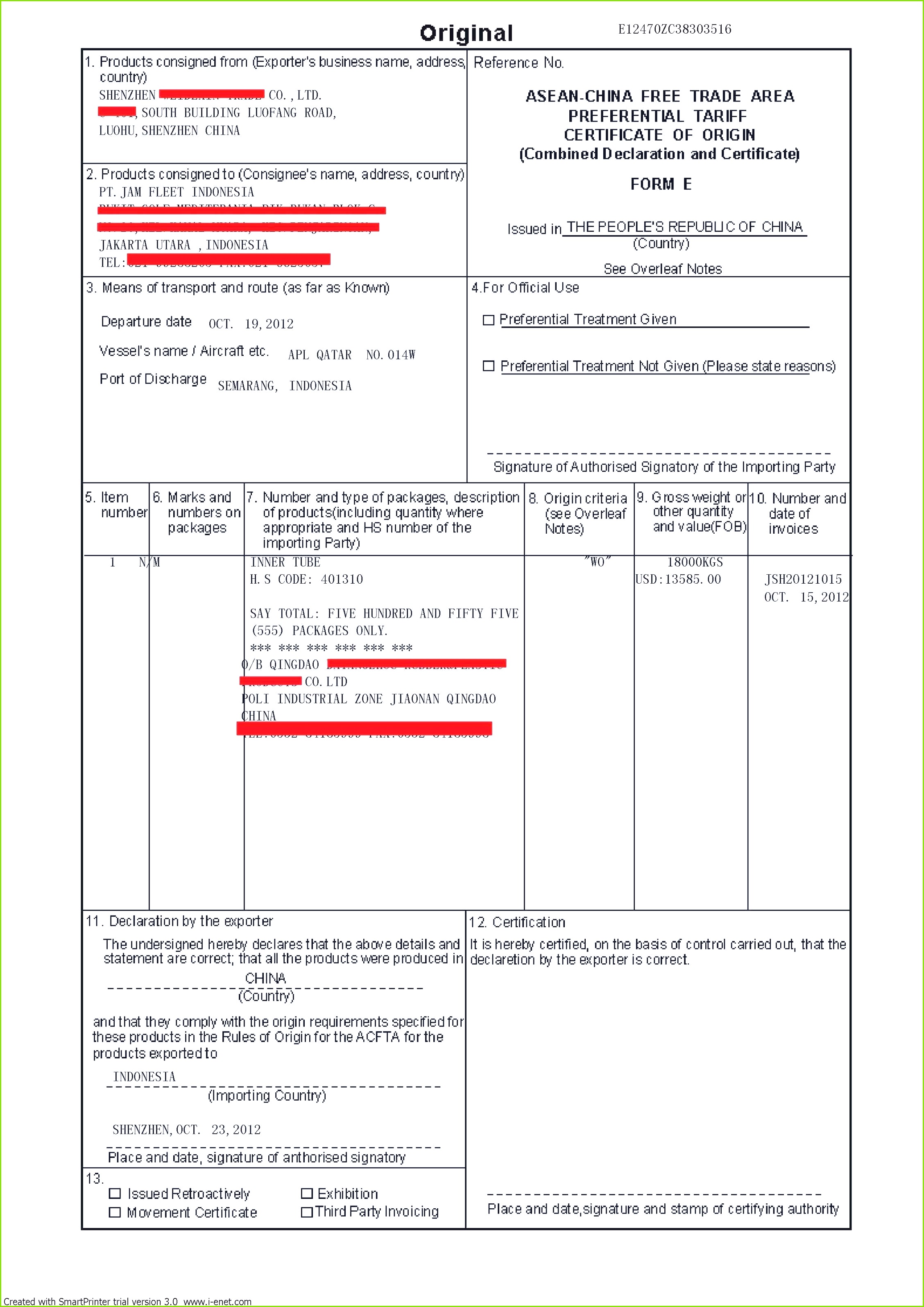 Certificate origin Template Elegant Auslagenerstattung Vorlage