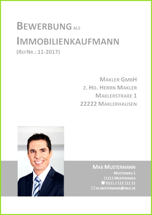 Deckblatt Vorlage für Immobilienkaufmann Immobilienkauffrau Bankkauffrau oder Bankkaufmann Finanzfachwirt in