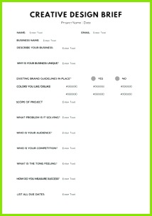 Creative Design Brief Project Name