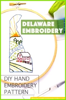 Delaware Hand Embroidery Pattern This nature themed DIY embroidery pattern is perfect for