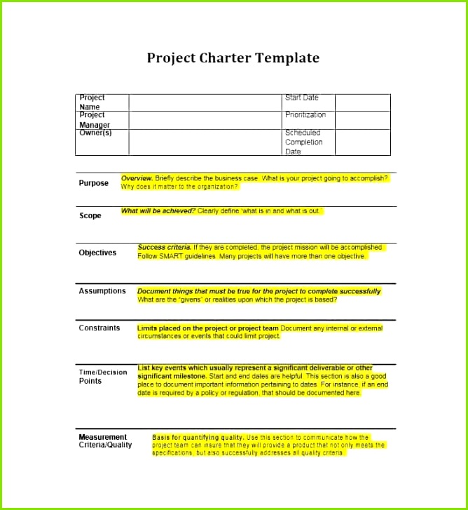 Project Charter Template 19