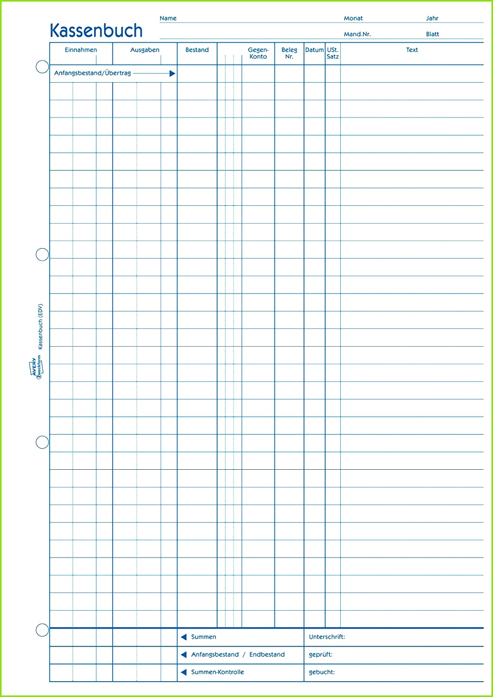 25 Kassenbuch Zweckform Pdf Avatarswizard in Beste Kassenbuch Vorlage Datev