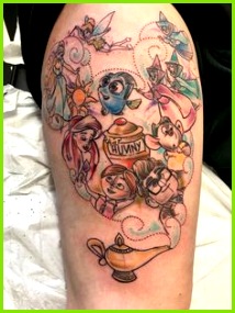 Disney tattoo with thumbelina Up Dory cinderella tinker bell rapunzel
