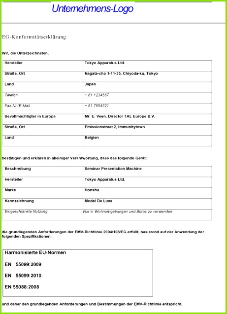emv leitfaden beispiel 1 Konformitätserklärung mit Software WEKA 461637 EMV Leitfaden Beispiel 1