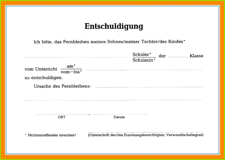 21 Entschuldigung Vorlage