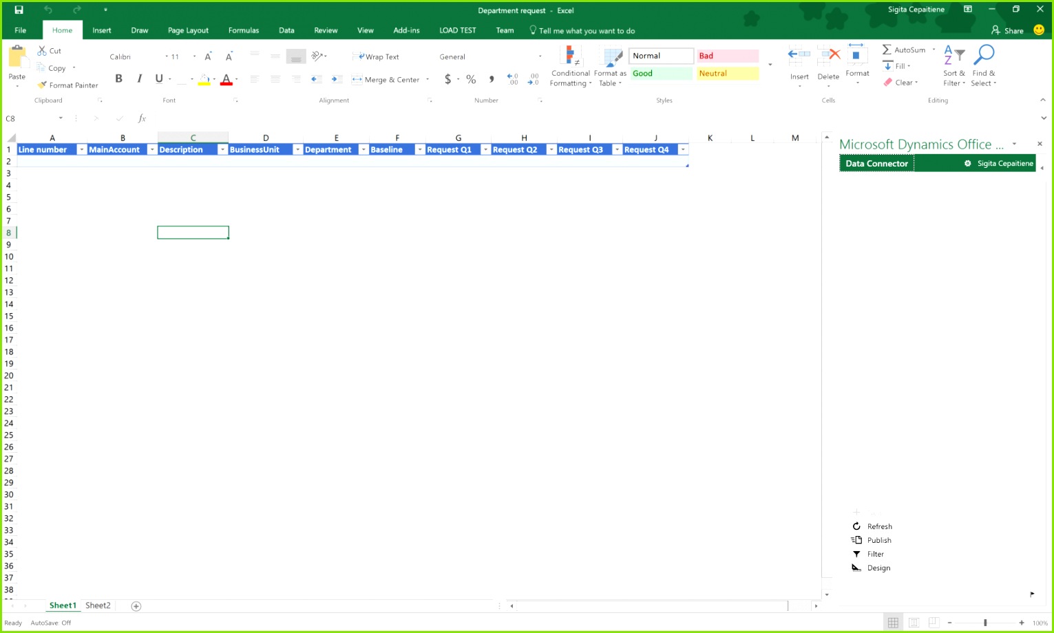 The Excel file cannot update overlapping columns during the update because data in the table could be e out of date and inaccurate