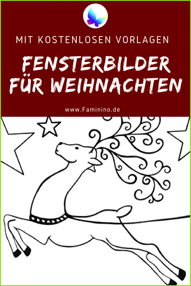 Fensterbilder für Weihnachten mit kostenlosen Vorlagen