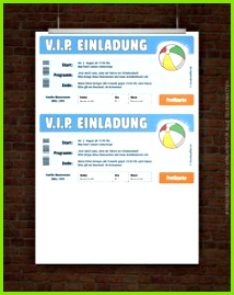 Kostenlose Schwimmbadeinladung zum Selbstausdrucken