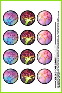 Free Curly Tree Digital Collage Sheet for Bottle Cap Projects