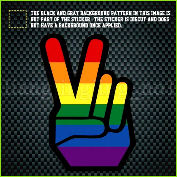 Gay Pride Women LGBT Rainbow Symbol Sticker For Auto Cars Trucks Decal Bear Paw Rainbow Hand Peace Sign Decorative Stickers KKA5331 Decorative Stickers