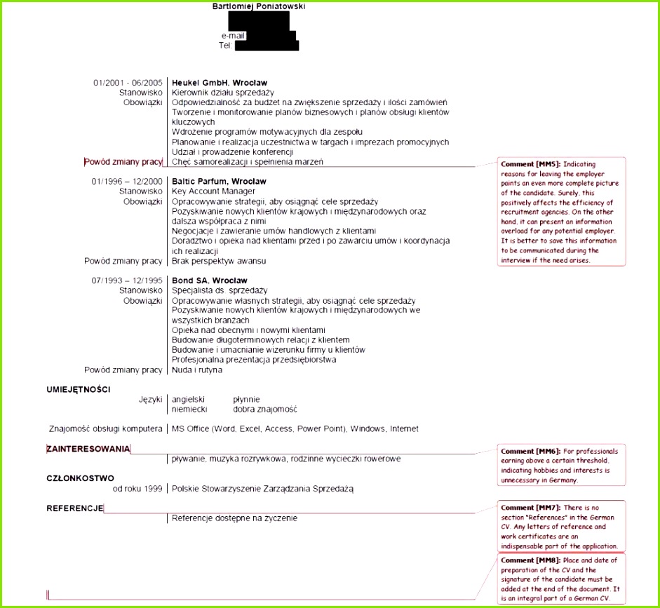 Curriculum Vitae In German