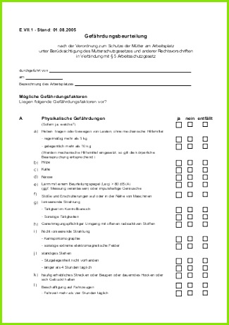 Gefährdungsbeurteilung Mutterschutz pdf 24 4 KB