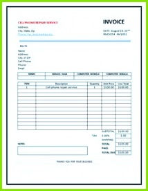 CellPhone Repair and Service Invoices