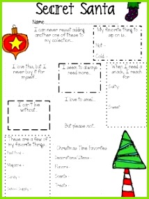 SECRET SANTA QUESTIONNAIRE FOR TEACHERS TeachersPayTeachers