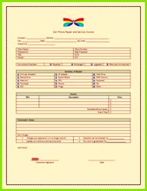 CellPhone Repair and Service Invoice