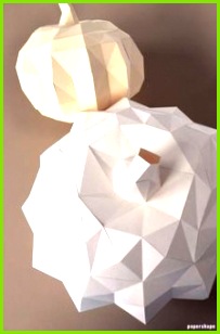Moderner DIY Kürbis aus Papier Basteln mit Vorlage