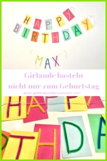 Girlande basteln einfach und schnell Wir haben zum Kindergeburtstag se Girlande aus Tonkarton und Pfeifenreinigern