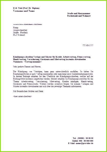 Kündigung Bankkonto Vorlage Einzigartiges Arbeitsvertrag Vorlage Kostenlos Word