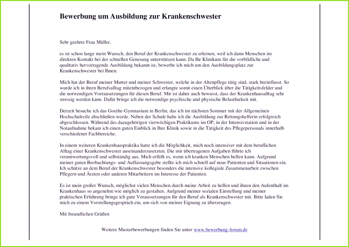17 bewerbung ausbildung altenpflegerin muster