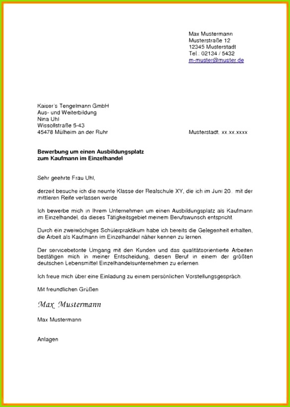 bewerbung muster als verkäuferin