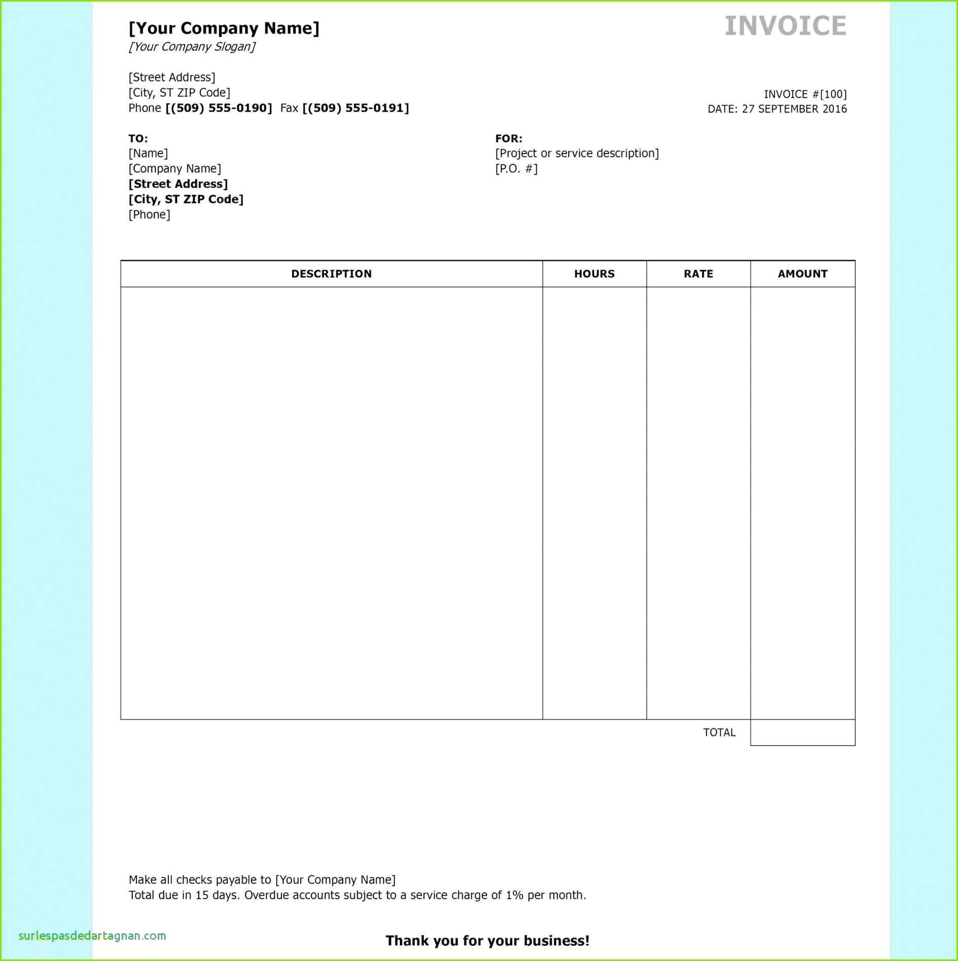 Excel Invoices Templates Free and Invoice Word Template Unique Ivoice Template 0d Archives Free Resume