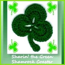 blog Free pattern for a shamrock coaster for St