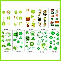 BESTOYARD Tattoo Aufkleber St Patrick Tag Tattoos Sickers Ireland Flagge Kobold Hut Kleeblatt Muster Wasserdicht Gesicht