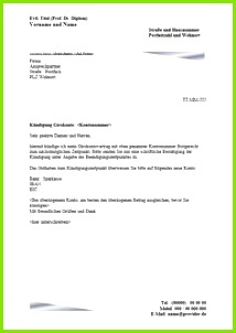 Kündigungsschreiben Girokonto kündigen Vorlage Muster Kriterien