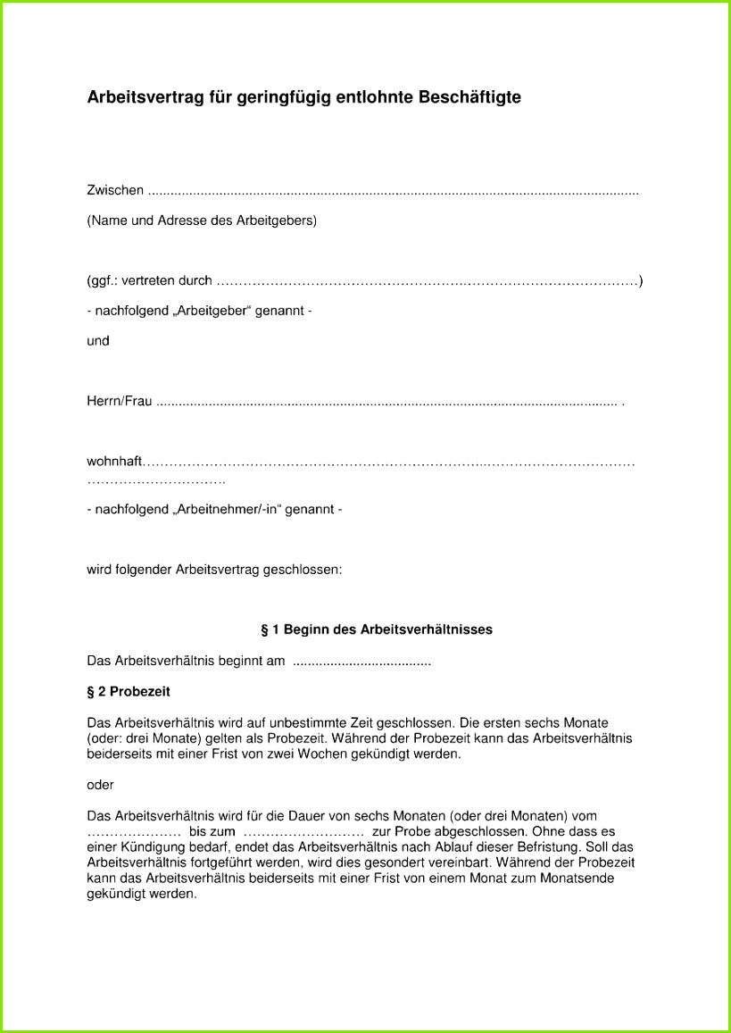 20 kündigung minijob vorlage 8191157 20 Kündigung Minijob Vorlage