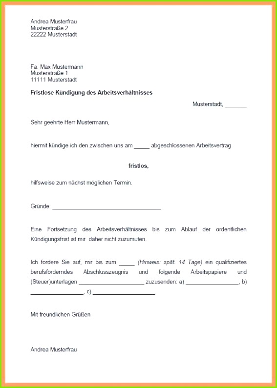 Frisches Kündigung Arbeitsvertrag Muster Arbeitgeber 567795 Charmant Miete Spät Hinweis Vorlage Fotos Entry Level Resume