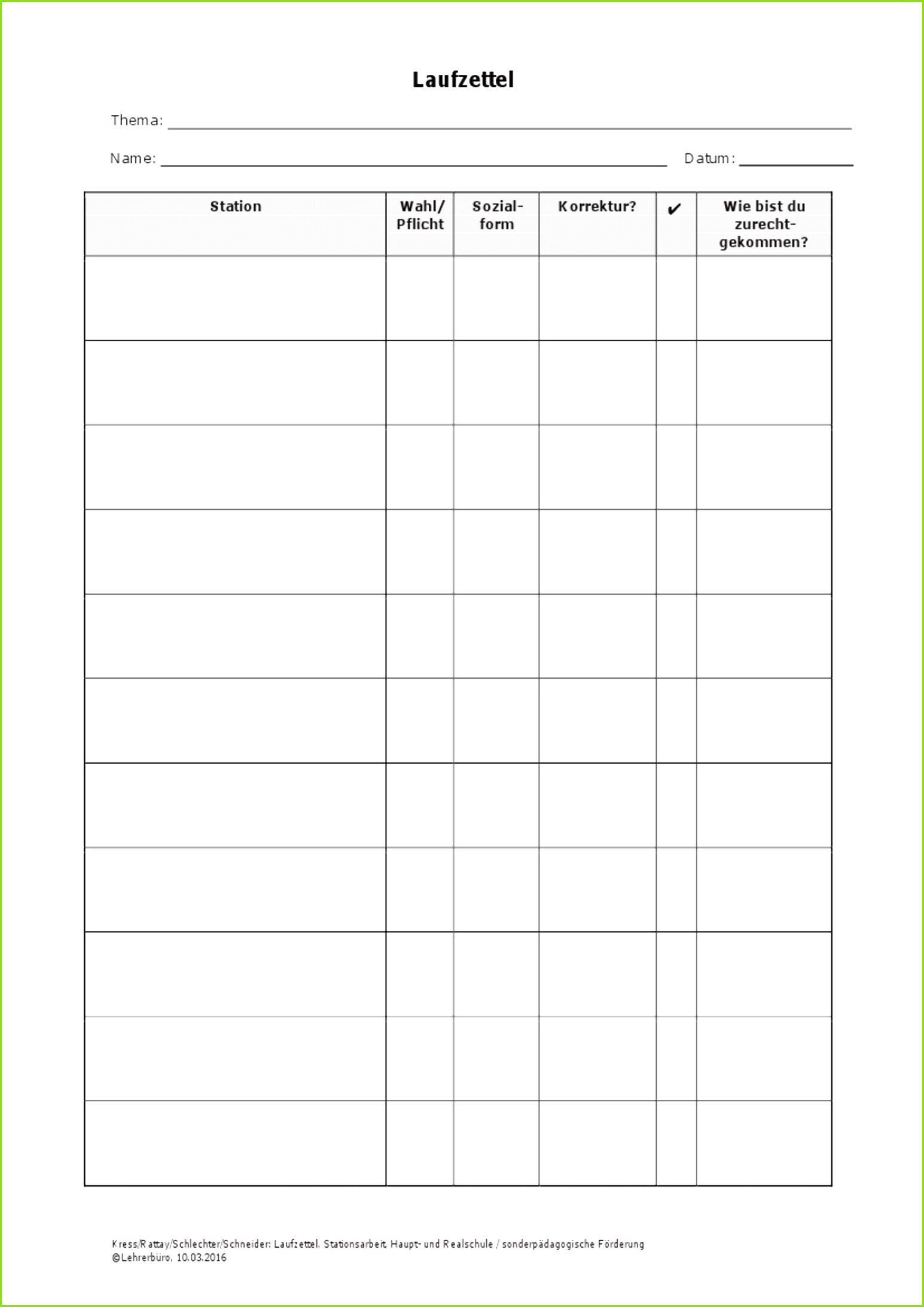 Laufzettel Stationsarbeit allgemeine Vorlage
