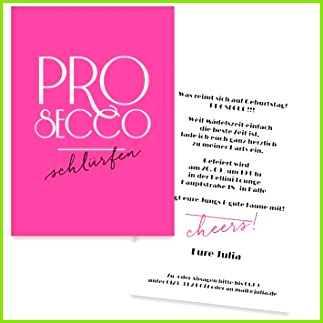 Einladungskarten Geburtstag"Mädelsabend" 30 Stück Prosecco Einladungen Geburtstag