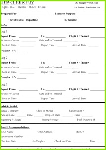 Free Travel Itinerary Template Download Edit and Print this Microsoft Word document to organize